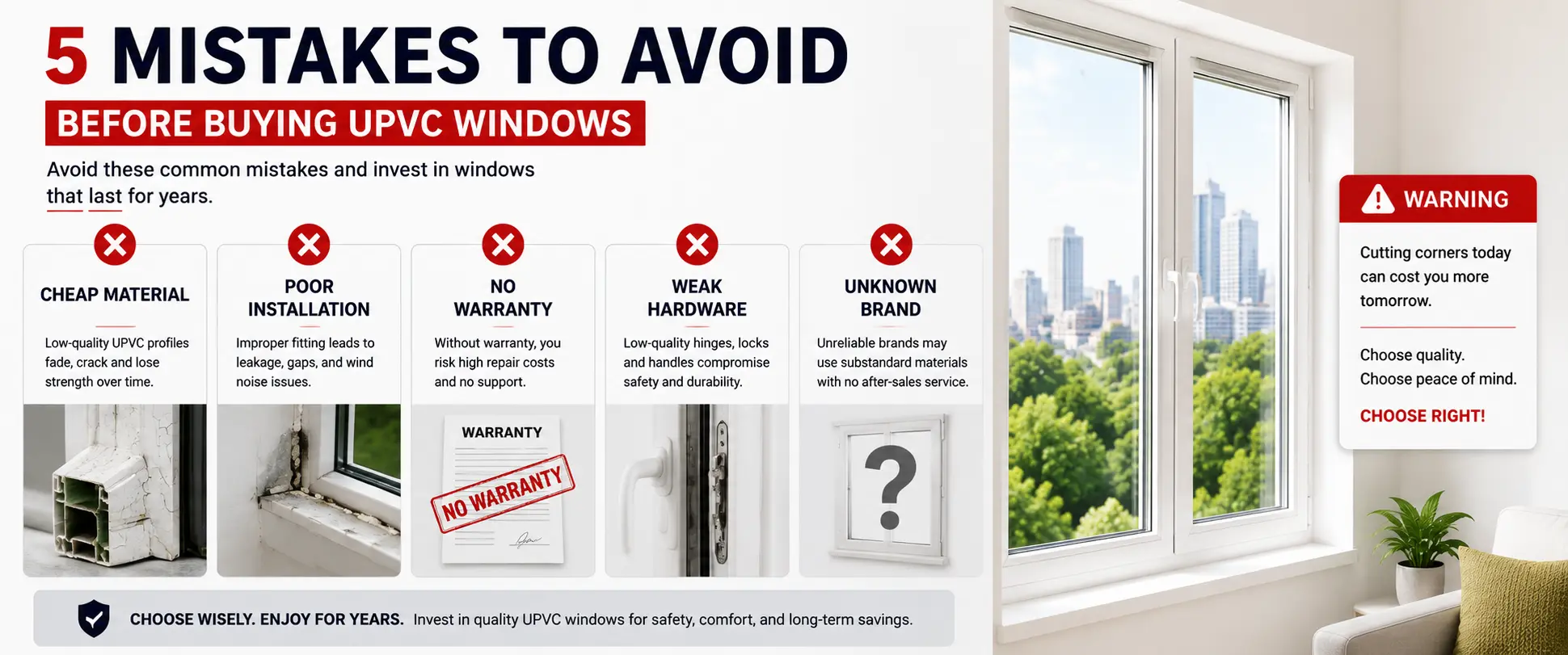 Common mistakes to avoid when purchasing UPVC windows