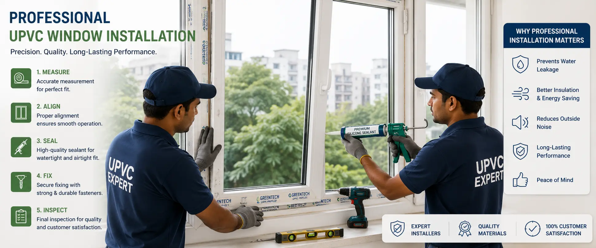 Professional installation of UPVC windows in Coimbatore